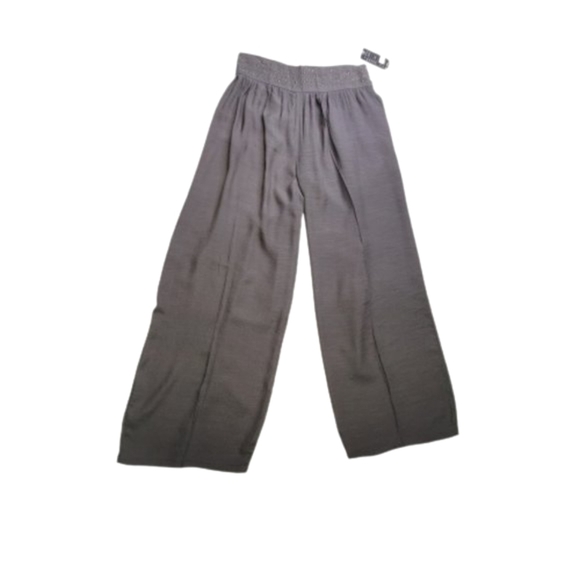 Grey Pants Elastic Waist Sheer Light Wide Leg Sequins - NEW! - Picture 3 of 13